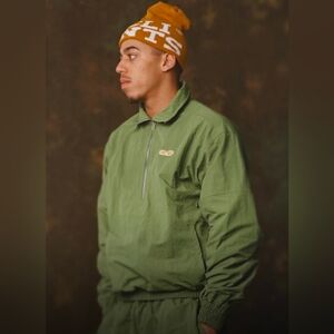 Clints inc. Step Correct 1/2 Zip Pullover Track Jacket Size XL in Moss Green